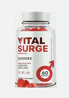 Vital Surge Testo Gummies for Men, Male Gummy with Powerful Natural Ingredients, 60 Gummies