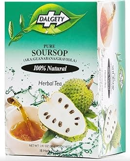 Daalgety Pure Soursop (Guanabana/Graviola) Herbal Tea, 100% Natural, 18 Teabags, 40g