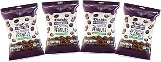 Diablo Milk Chocolate Peanuts - No Added Sugar, Sweetened with Stevia - Individually Packed Bags, Chocolate Covered Nuts Hamper Basket Available, Perfect for Gifting - Milk Chocolates - 40 g Pack of 4