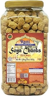 Rani Soy Chunks of Nuggets (High Protien) 31oz (1.93lbs) 900g PET Jar ~ All Natural | Salt Free | Vegan | No Colours | Gluten Friendly | NON-GMO | Indian Origins | Alternative Meat Substitute