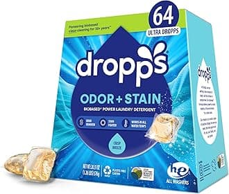 Odor & Stain Biobased Power Laundry Detergent Pods, Crisp Breeze HE Compatible Laundry Pods for Fresh Clothes - Laundry Soap Supplies & Recyclable Paperboard Packaging