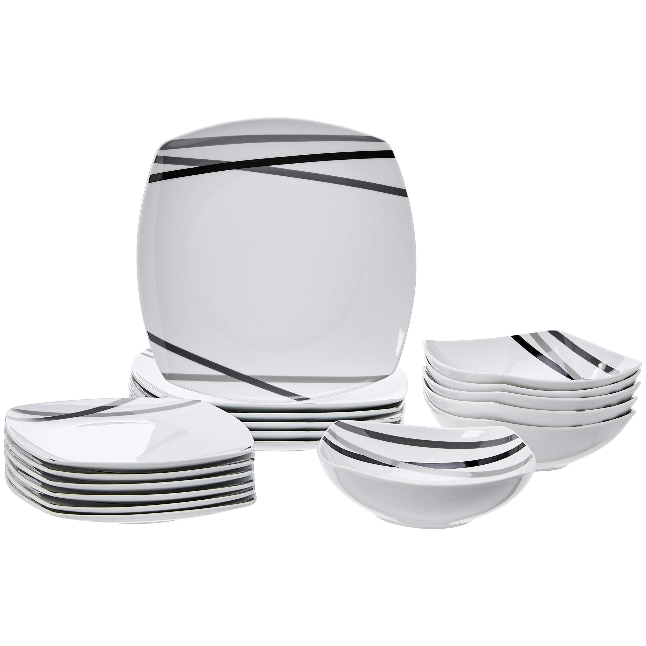 18-Piece Dinnerware Set - Modern Beams, Service for 6, 17 cm, 19 cm, 24.4 cm