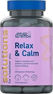 Applied Nutrition - Solutions - Relax & Calm - High Strength Capsules - Best Mood Enhancer - Best Stress Relief - Enhances Mental Wellbeing - (60 Capsules - 30 Servings)