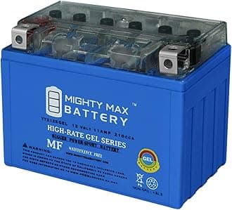 Mighty Max Battery Rechargeable Maintenance SLA AGM Motorcycle Battery, YTZ12SGEL -12 Volt 11 AH, GEL Type, 210 CCA