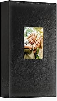 Ywlake Photo Album 4x6 300 Pockets, Leather Photo Albums Holds 300 Horizontal Only Pictures Black