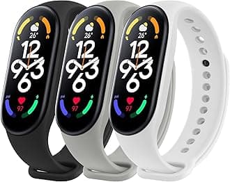 Wanme Bands Compatible with Xiaomi Mi Band 7 Replacement Strap Women Men, Soft Silicone Sport Strap for Xiaomi Mi Band 7 Bands Wristband Accessories