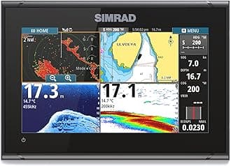 Simrad GO Chartplotter and Fish Finder, with Transducer and Radar Options, Preloaded C-MAP Discover Chart Card