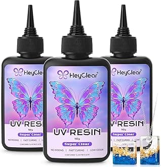 HeyClear UV Resin 300g Crystal Clear UV Epoxy Resin for Jewelry Making, DIY Craft Decoration, Casting and Coating