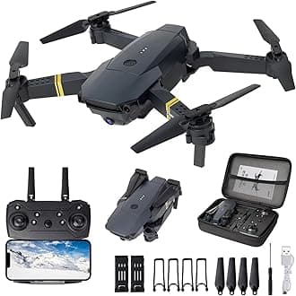 E58 Drone with Camera for Adults/Kids Foldable RC Quadcopter Drone with 4K HD Camera, WiFi FPV Live Video, Altitude Hold, One Key Take Off/Landing, 3D Flip, APP Control