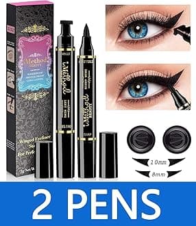iMethod Wing Eyeliner Stamp - 2 Pens Left & Right Dual Ended Liquid Winged Eye Liner Pen, Perfect Winged Cat Eye Look, Waterproof, Smudgeproof and Sweatproof, Vamp Style Wing, No Dipping Required