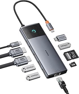 Baseus Docking Station Dual Monitor for Dell/HP/Lenovo Grey