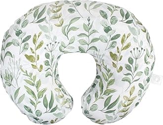 Boppy Original Support Nursing Pillow, Green Foliage, Ergonomic Breastfeeding, Bottle Feeding, and Bonding, Firm Hypoallergenic Fiber Fill, Removable Cover, Machine Washable