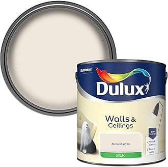 Dulux Silk Emulsion Paint For Walls And Ceilings - Almond White 2.5 Litres