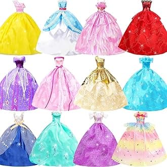 ZITA ELEMENT Lot 5 Handmade Fashion Party Dress Outfit for Barbie Clothes XMAS GIFT- Random Style