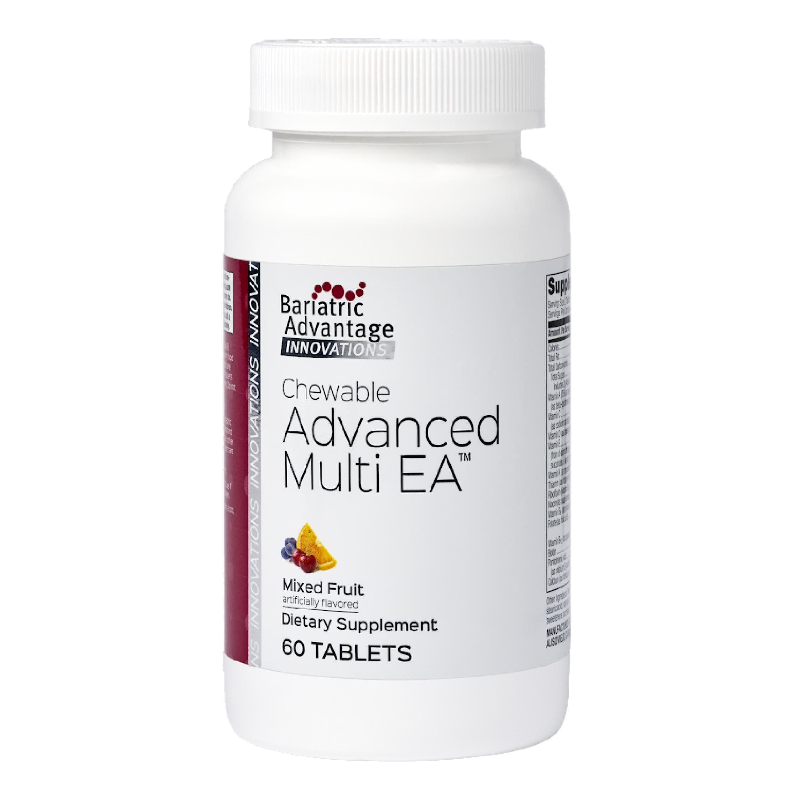 Chewable Advanced Multi EA - High Potency Daily Multivitamin with Iron for Bariatric Surgery Patients - Mixed Fruit Flavor - 60 Count