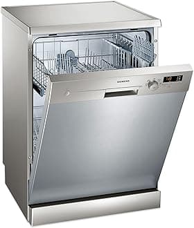 Siemens 5 Programs 12 Place Settings, Free Standing Dishwasher, Silver Sn25D800Gc."Min 1 year manufacturer warranty