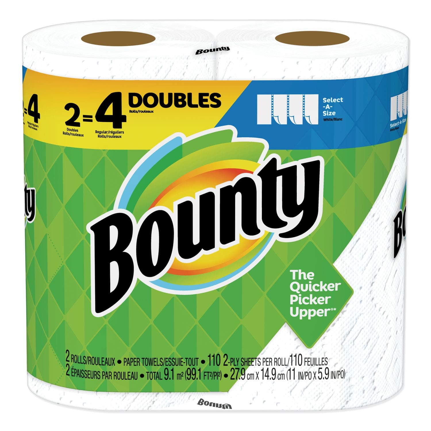 Select-A-Size Paper Towels, White, 2 Double Rolls = 4 Regular Rolls , 64 Count (Pack of 2)