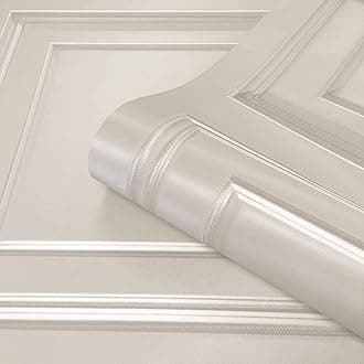 YöLCream Full Roll Amara Wood Panel Effect Wallpaper Textured Vinyl