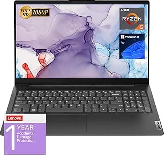 Lenovo V15 Laptop, 15.6" FHD Display, AMD Ryzen 5 5500U Processor (Beat i7-1065G7), 16GB RAM, 2TB SSD, RJ-45, Numeric Keypad, Wi-Fi, Windows 11 Pro, Additional 1 Yr ADP