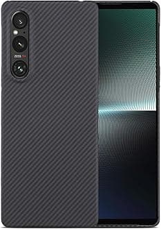 Ultra-Thin and Lightweight Rare 600D Aramid Carbon Fiber case for Sony Xperia 1 V Phone Protective Cover (600D Black)