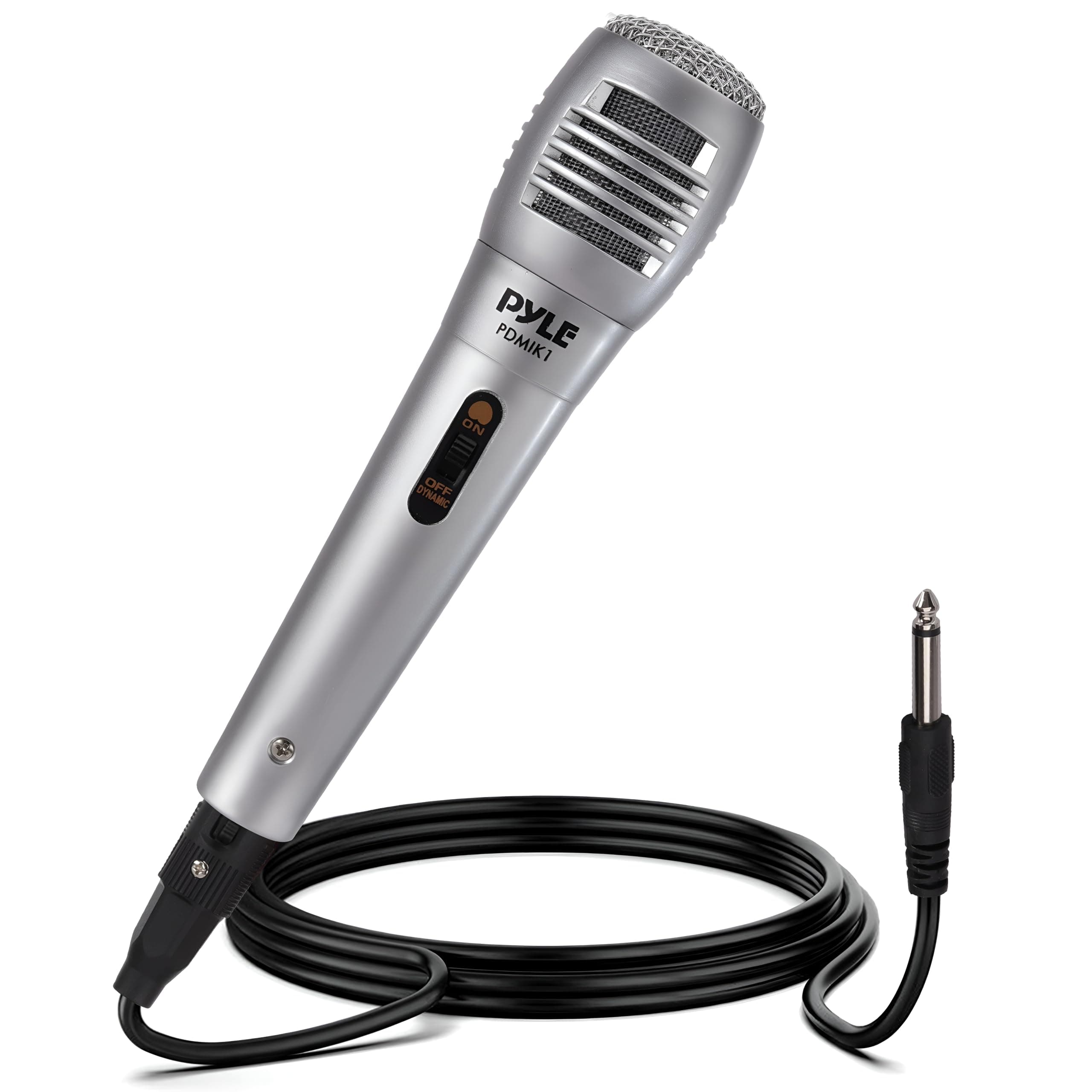 Pyle Wired Dynamic Microphone, Uni-Directional, Handheld Mic with Pop Filter, Steel Mesh Grill, 6.5 ft XLR Cable, Ideal for Stage and Studio Use, Rugged Construction, High Signal Output