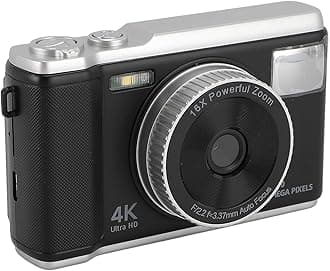 4K 50MP Digital Camera, Digital Point and Shoot Camera with 16X Digital Zoom, 2.8in Screen Autofocus Compact Small Camera with Flash Anti Shake for Teens Adult Beginner (Black)