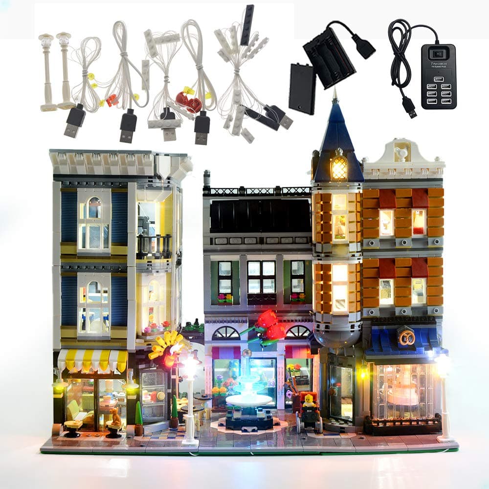 GEAMENT Assembly Square Light Set - LED Lighting Kit Compatible with Lego Creator Expert 10255 (Block Model Not Included)
