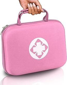 Home-Car First-Aid Emergency-Kit Camping-Essentials - 299Pcs Car Survival Set First Aid Handheld Bag Multiple Purpose Pink Case Outdoor Backpacking Gear for Disaster Preparedness AMORNING