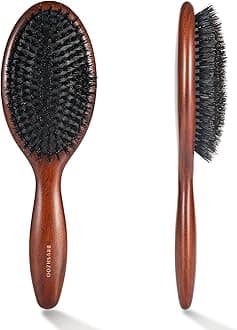 BRUSHZOO Hair Brush, Boar Bristle Hair Brush for Thin Fine Short Normal Hair, Hair Brushes for Women Men Detangling Smoothing