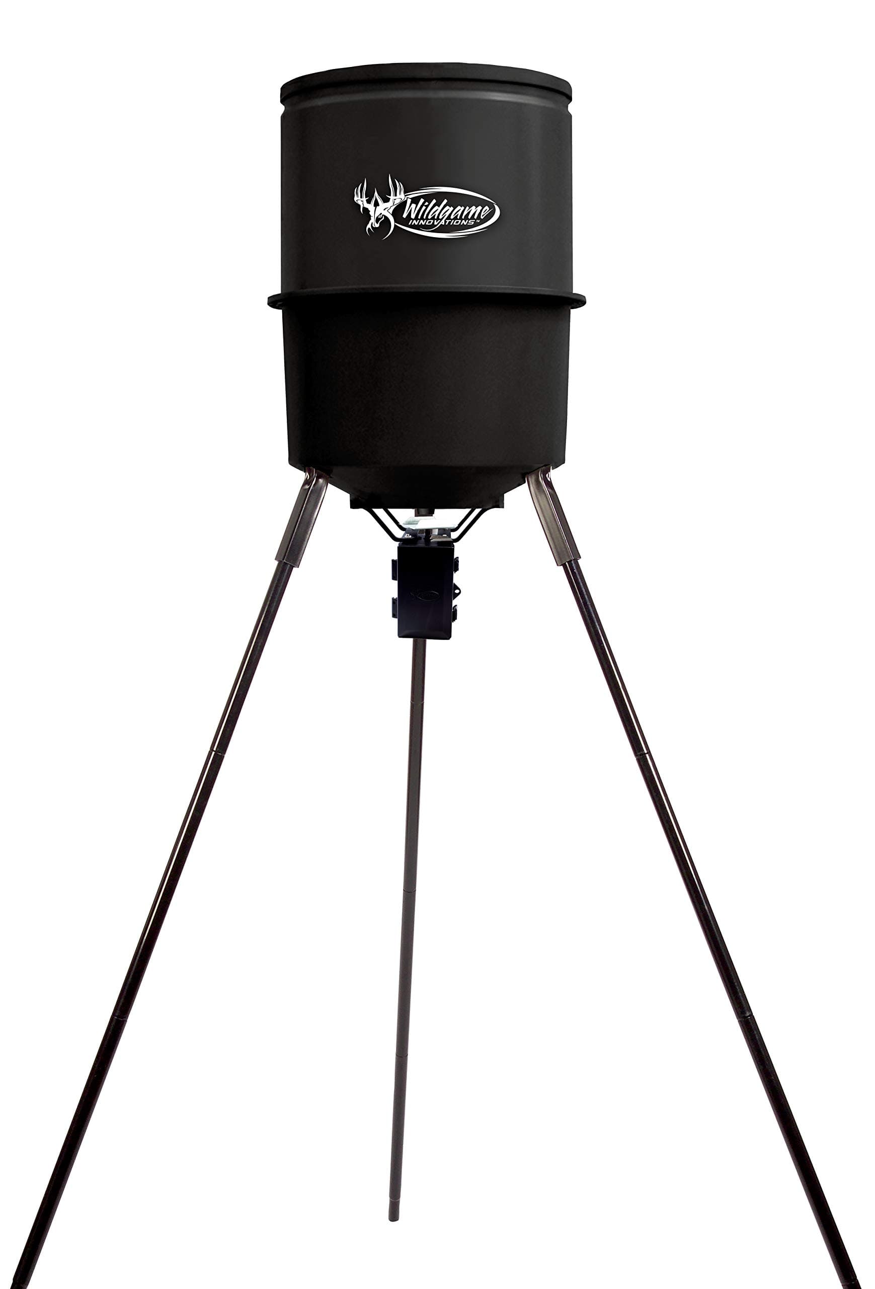 Quick-Set 225 lb Game Feeder with Digital Timer | Durable Tripod Corn/Pellet Hunting Feeder with 1-4 Available Feed Times & 30-feet Radius
