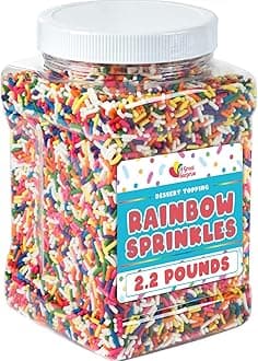 A Great Surprise Easter Rainbow Sprinkles - 2.2 Pounds - Bulk Rainbow Jimmies for Cookies - Birthday Cake for Ice Cream, Baking, Cupcakes, Donuts