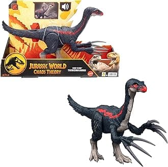 Jurassic World Chaos Theory Slash N Roar Therizinosaurus Dinosaur Action Figure Toy, Attack Claws & Sound, Digital Play, JCG17