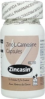 Zincasin High Absorption Chelated Zinc L Carnosine | Leaky Gut care Support | Stomach inflammation, Ulcer, Gastric Lining Protection, Digestive Tract Health | No Additives & Preservatives - 120 vegetarian Capsules