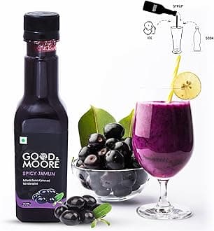 GOOD&MOORE Spicy Jamun Syrup | For Cocktails, Mocktails, Sodas, Ice-Teas, Beverages And More | Concentrated Syrup | Cocktail Mixer | Ready To Mix | 250ml