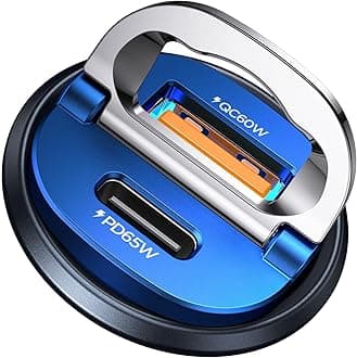 【Upgraded】 125W USB C Car Charger Super Fast Charging for iPhone 16, [PD65W & QC60W][All Metal] MRGLAS Cigarette Lighter Car Charger,Dual Port for iPhone 16 15 Pro iPad Samsung S25 S24 MacBook-Blue