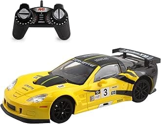 Vokodo RC Super Car 1:18 Scale Remote Control Full Function Corvette with Working LED Headlights Easy to Operate Kids Toy Race Vehicle Perfect Exotic Sports Model Great Gift for Children Boys Girls