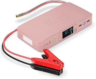 HALO Bolt Air +, Portable Vehicle Jump Starter, Air Compressor, & Power Bank with Digital Display, Rose