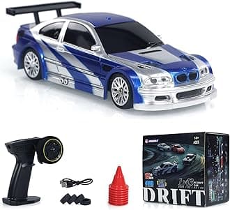 1/43 RC Drift Car, Ready-to-Run, High Speed Four-Wheel Drive, Proportional Remote Control, Simulation Lights