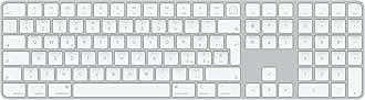 Apple Magic Keyboard with Touch ID and Numeric Keypad: Wireless, Bluetooth, Rechargeable. Works with Mac Computers with Apple Silicon; Italian - White Keys