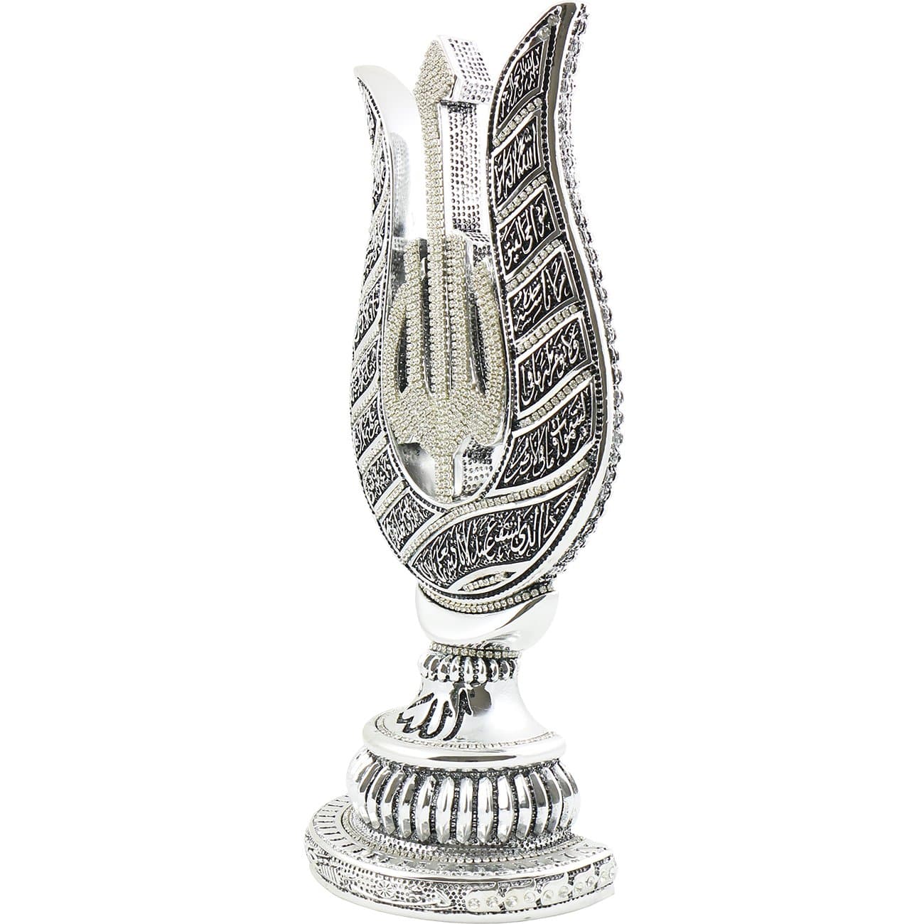 Effak Islamic Frames 15 inches, Decor, Objects, The Throne Verse, Ayat al Kursi, Allah (SWT), Tulip, Trinket, Sculptures, Crystal Silver, Arabic, Business Gifts, Muslim Wedding, Rhinestone