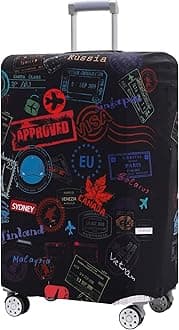 [TRAVEL KIN] Luggage Cover Washable Suitcase Protector Anti-Scratch Suitcase Cover Fits 18-32 Inch Luggage, Loving Hearts - Black