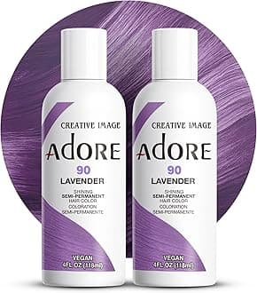 Adore Semi Permanent Hair Color (090 Lavender) (2 Pack) | Vegan & Cruelty-Free Purple Hair Dye | No Ammonia, No Peroxide, No Alcohol | 4 Fl Oz
