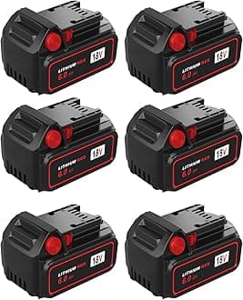 6-Pack 18V 6.0Ah Battery Replacement for Milwaukee m18 Battery, Compatible with m18 Milwaukee Battery Chargers and More Cordless Power Tools