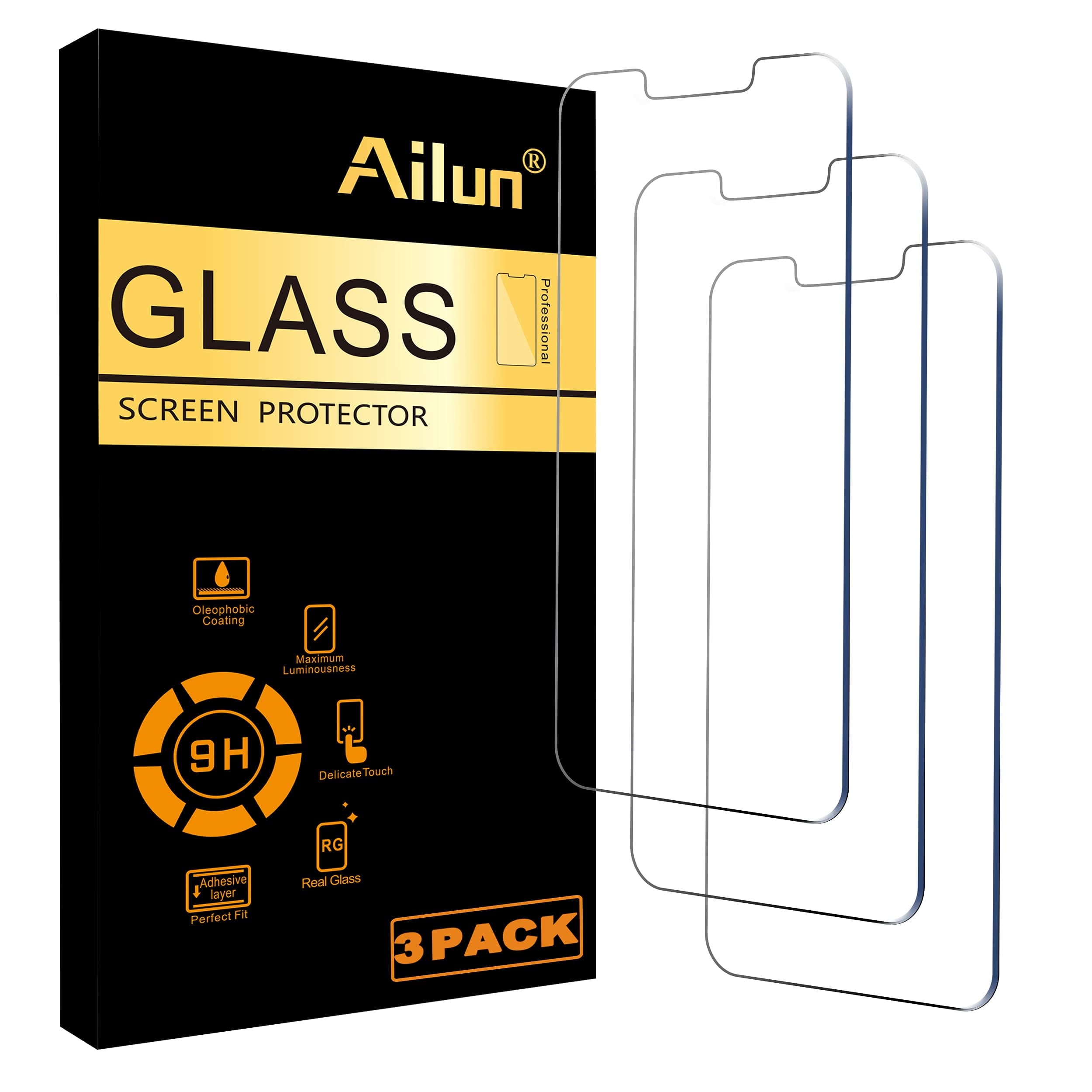 Ailun Glass Screen Protector Compatible for iPhone 14 plus [6.7 Inch Display] 2021, 3 Pack Case Friendly Tempered Glass