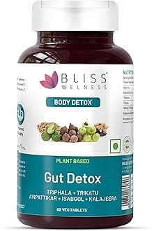 Gut Detox Trikatu,Isabgol,Triphala,Avipattikar,Kalajeera Health Cleanse Purify,Stomach Cleanse Purify,Digestion Metabolism Toxin Removal Acidity Gas Control Supplement-60 Veg Tablets