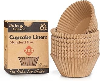 [9 Colors Available] 200pcs Standard Natural cupcake liners for baking,food grade cupcake wrappers,non-stick, greaseproof parchment muffin liners,by
