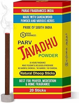 Javadhu Dhoop Sticks Charcoal, Bamboo & Chemical Free/Long Lasting & Highly Spreading Fragrance for Pooja/Home Fragrance
