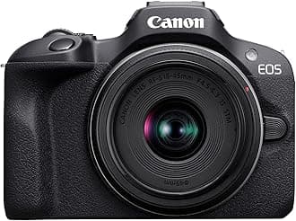 Canon EOS R100 RF-S18-45mm F4.5-6.3 STM&RF-S55-210mm F5-7.1 STM Lens Kit Mirrorless Camera RF Mount 24.1MP Continuous Shooting Full HD Video 4K Lightweight Wi-Fi Content Creation