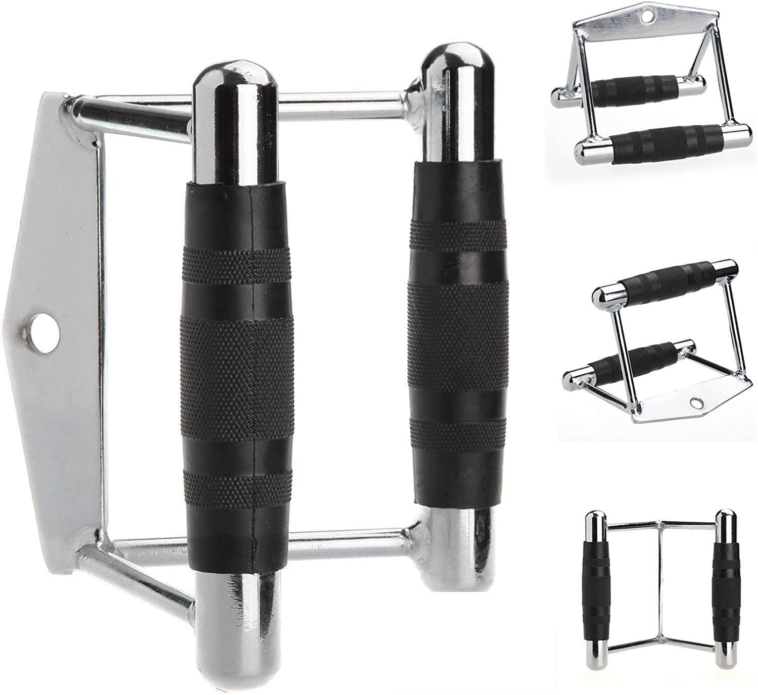 Chinning Triangle Bar Double D Row Handle Cable Attachment V Shaped Press Down Steel V-Bar Handle w/Rubber Non Slip Handle for Home Gym Training Tricep Weight Exercise