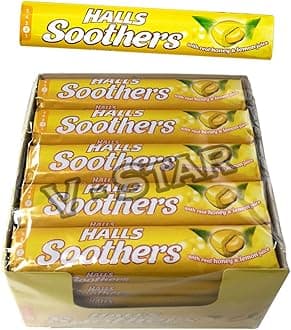 HALLS SOOTHERS - 10 x 45g Packs (Honey & Lemon)